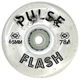 Świecące kółka do wrotek Atom Pulse Flash 65x37mm/78a przezroczyste z brokatem (4szt.)