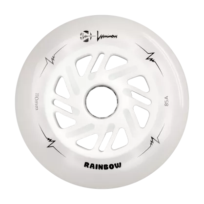 Kółka świecące do rolek Luminous LED 110mm/85a białe rainbow (3 szt.)