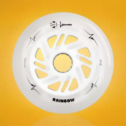 Kółka świecące do rolek Luminous LED 110mm/85a białe rainbow (3 szt.)
