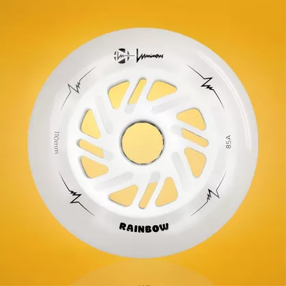 Kółka świecące do rolek Luminous LED 110mm/85a białe rainbow (3 szt.)