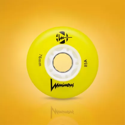 Świecące kółka Luminous LED 76 mm / 85A żółte (4 szt.)