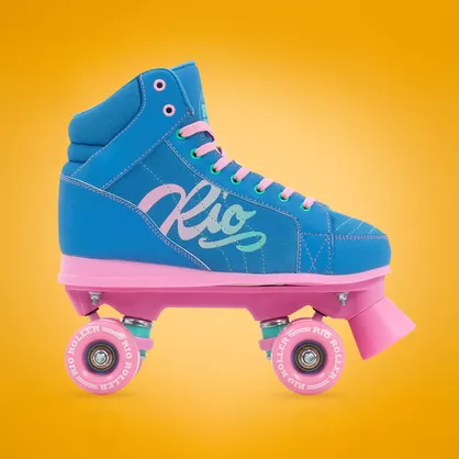 Wrotki damskie - Wrotki Rio Roller Lumina niebiesko-różowe