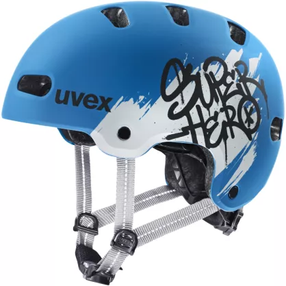 Kask dziecięcy Uvex Kid 4 Style Super Hero niebieski mat