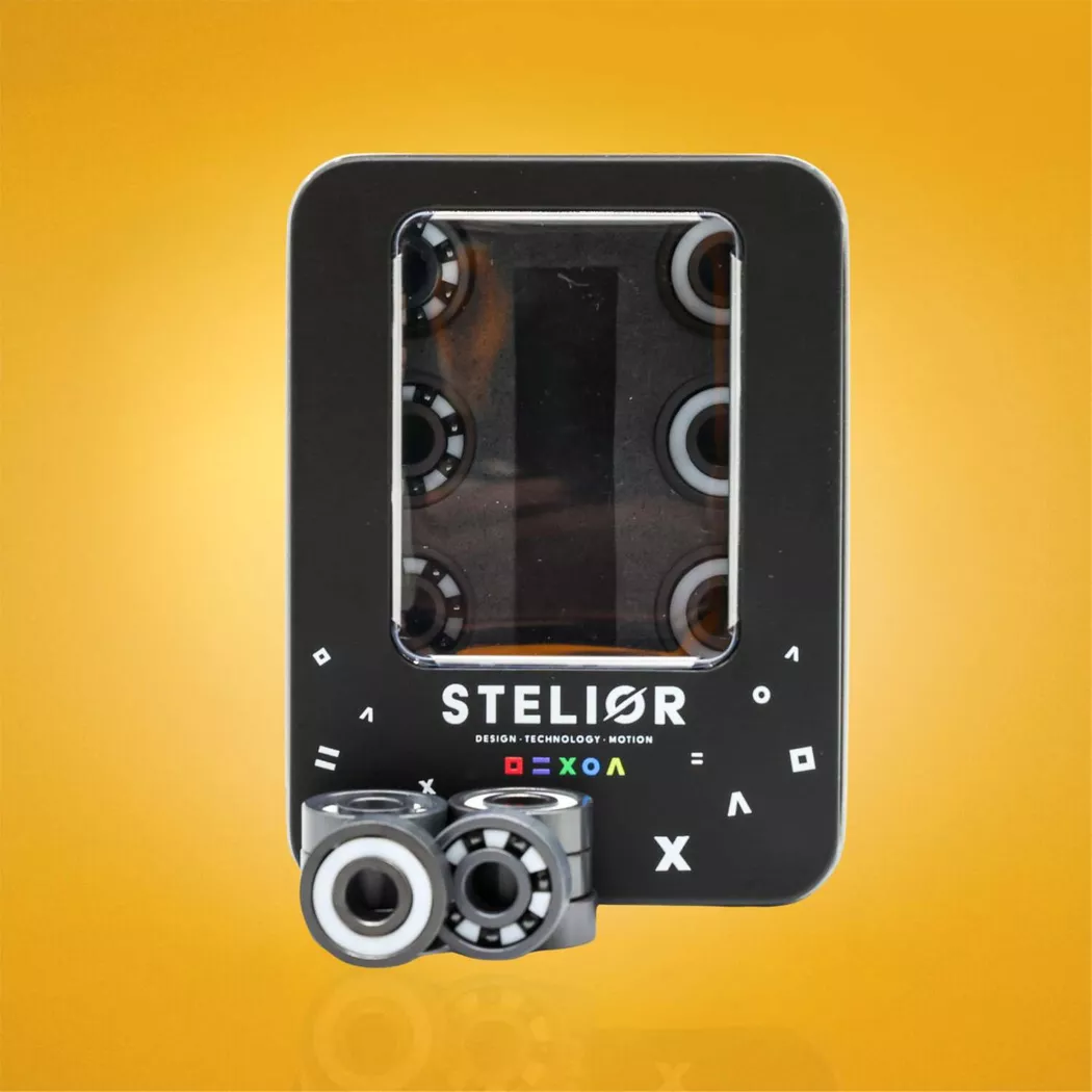 Łożyska ceramiczne wyścigowe Stelior Pro Black Ceramic do rolek (16 szt.)