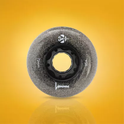 Świecące kółka Luminous LED 72 mm / 85A czarne z brokatem (4 szt.)