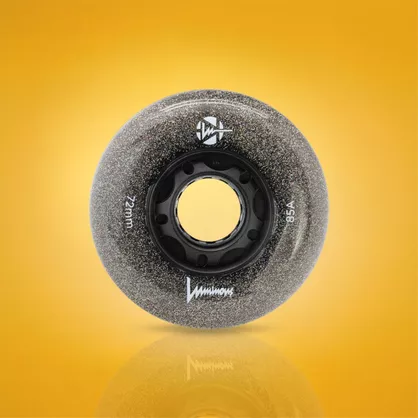 Świecące kółka Luminous LED 72mm/85a czarne z brokatem (4 szt.)