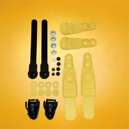 Zestaw dolnych klamer FR Double Strap stara wersja żółty S ze śrubami L+P