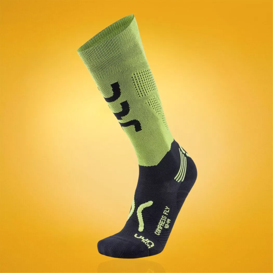 Skarpety męskie UYN Run Compression Fly zielono-czarne