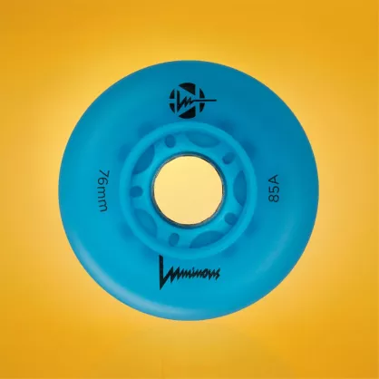 Kółka świecące do rolek Luminous LED 76 mm / 85A niebieskie fluorescencyjne (4 szt.)