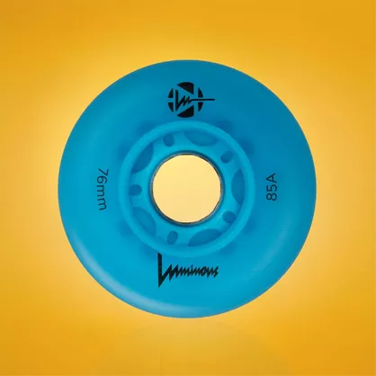 Kółka świecące do rolek Luminous LED 76mm/85a niebieskie fluorescencyjne (4 szt.)