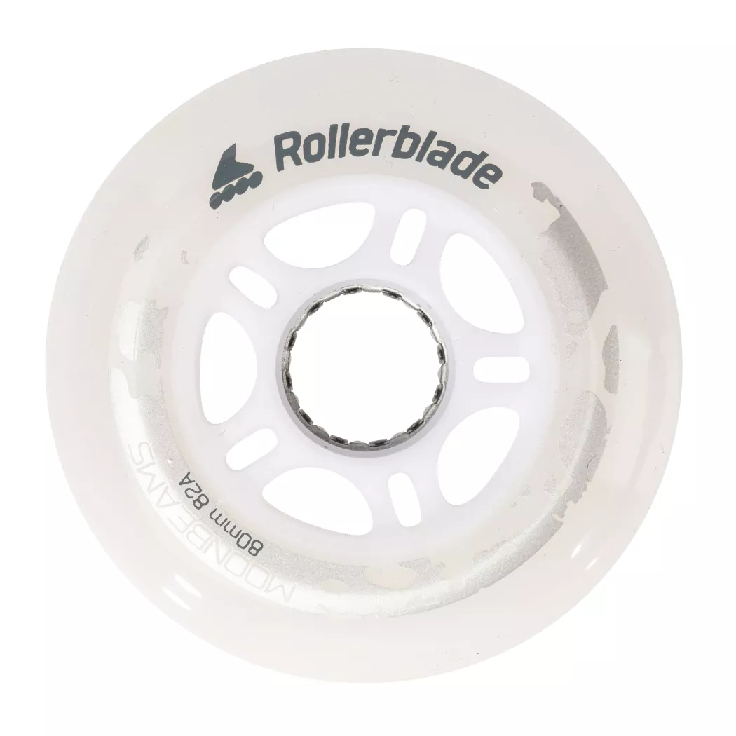 Kółka świecące do rolek Rollerblade Moonbeams Led białe 80mm/82a (4 szt.)