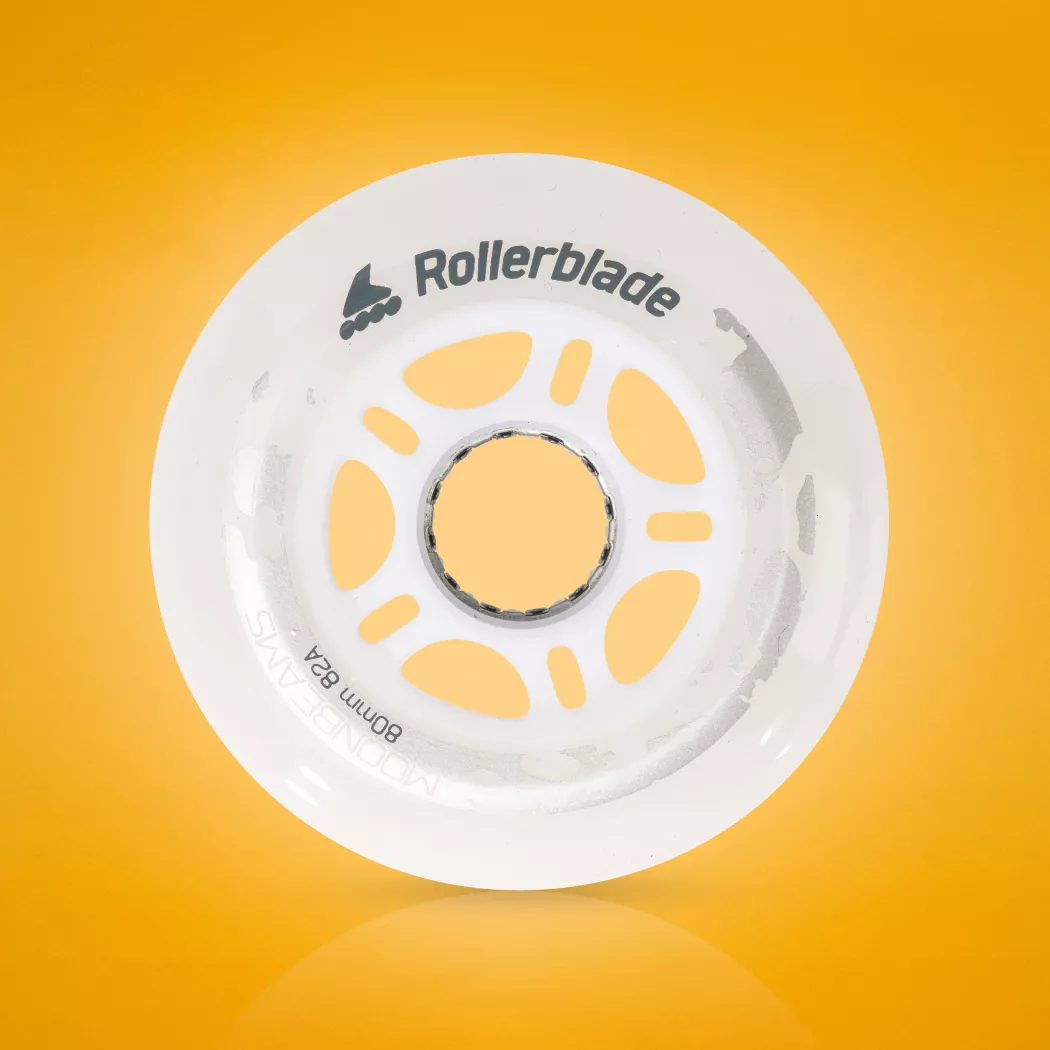 Świecące kółka do rolek Rollerblade Moonbeams Led białe 80mm 82A