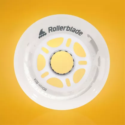 Kółka świecące do rolek Rollerblade Moonbeams LED białe 80 mm / 82A (4 szt.)