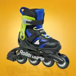 Rolki dziecięce Rollerblade Microblade czarno-niebiesko-zielone