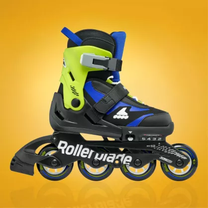 Rolki dziecięce Rollerblade Microblade czarno-niebiesko-zielone
