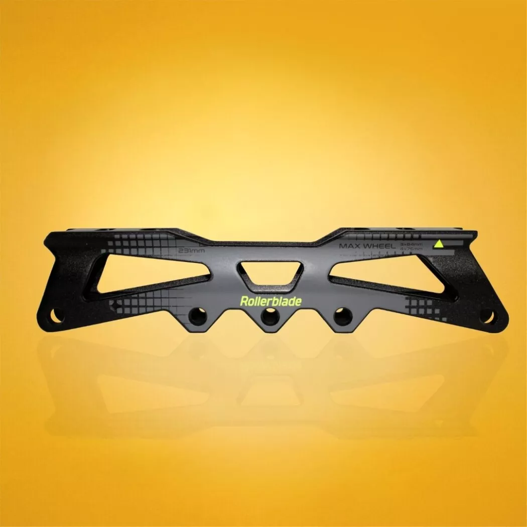 Szyny Rollerblade Apex 231mm 3x84mm/4x76mm 165mm ze śrubami czarno-limonkowe