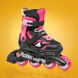 Rolki dziecięce Rollerblade Microblade czarno-różowe