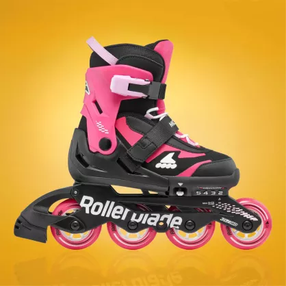 Rolki dziecięce Rollerblade Microblade czarno-różowe