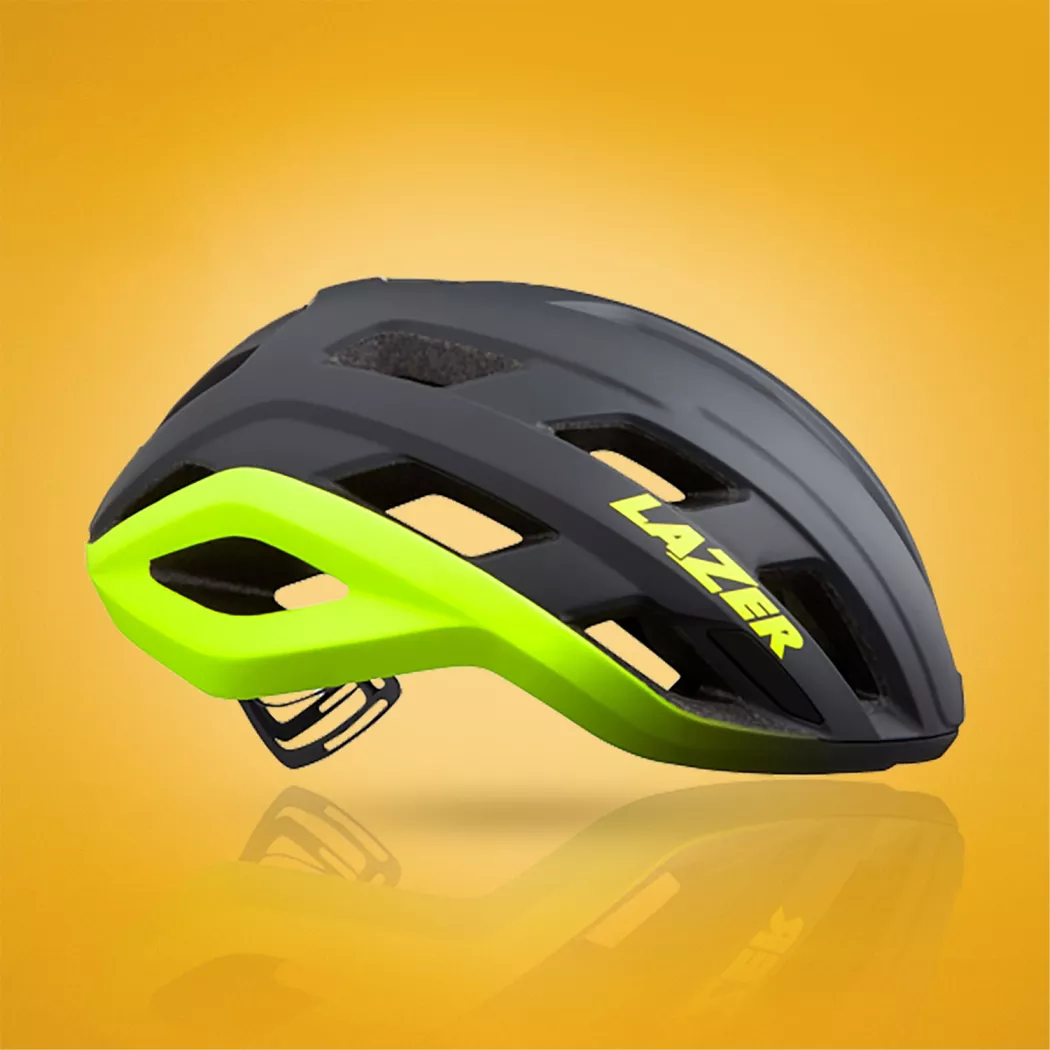 Kask na rolki Lazer Strada KinetiCore czarno-żółty mat 