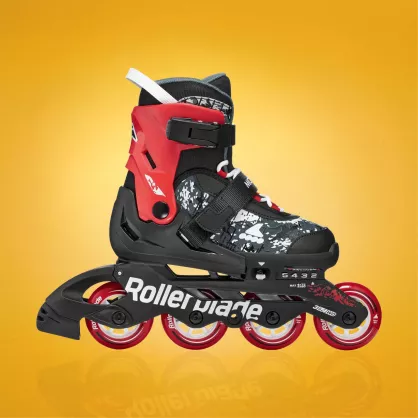 Rolki dziecięce Rollerblade Microblade SL czarno-czerwone