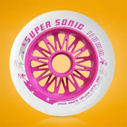 Kółka do rolek Gyro Super Sonic 110mm 86A biało-różowe (1 szt.)