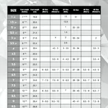 Tabela rozmiarów Łyżwy figurowe Riedell Crystal