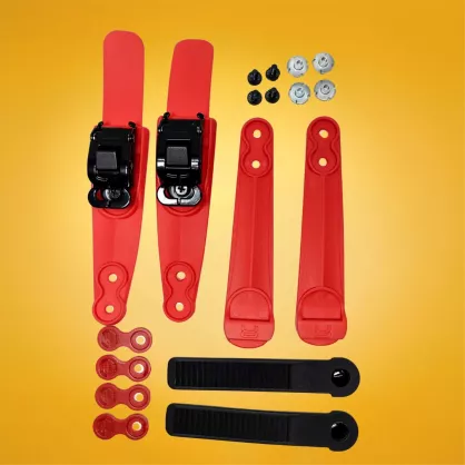 Zestaw dolnych klamer FR Double Strap czerwony XL ze śrubami L+P