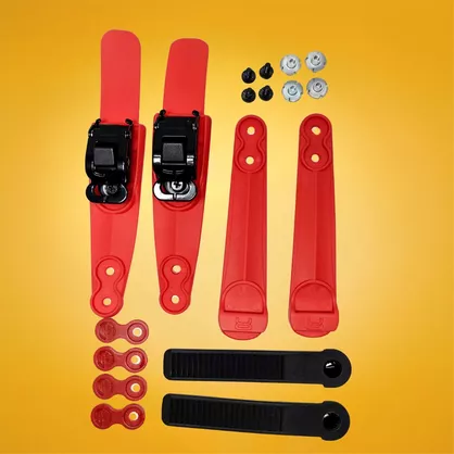 Zestaw dolnych klamer FR Double Strap czerwony XL ze śrubami L+P