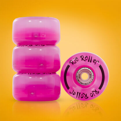 Świecące kółka do wrotek Rio Roller Light Up różowe Pink Frost 58/32mm