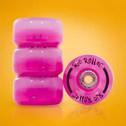 Świecące kółka do wrotek Rio Roller Light Up różowe Pink Frost 58/32mm