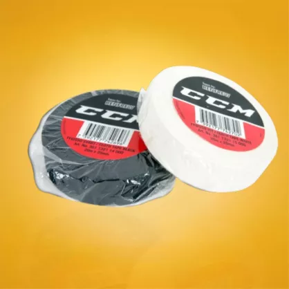 Taśma do kija hokejowego CCM Short 25 mm × 20 m (biała / czarna)