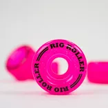 Świecące kółka do wrotek Rio Roller Light Up 58x33mm/82a różowe z brokatem (4szt.)