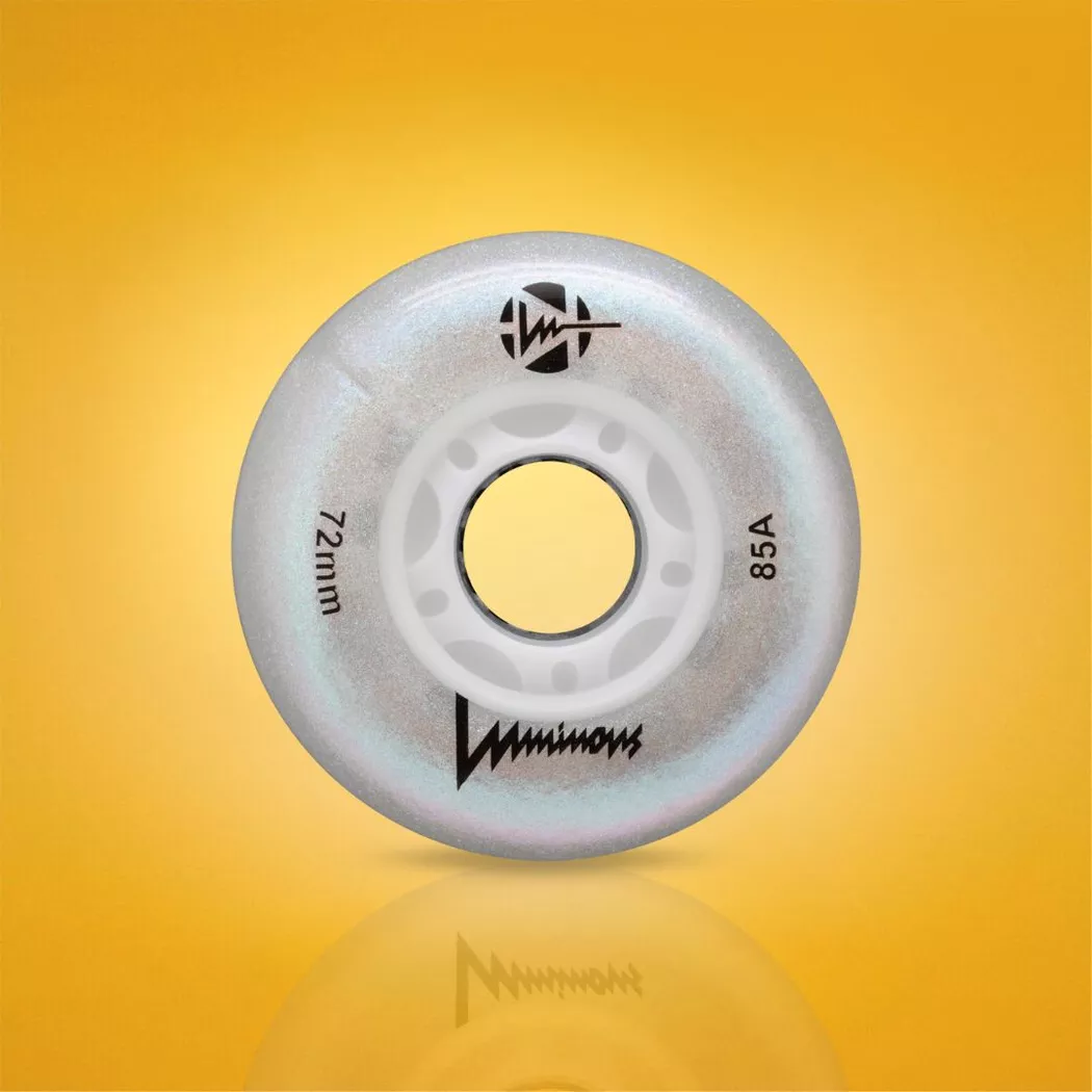Świecące kółka Luminous LED 72mm/85a biała perła z brokatem (4szt.)