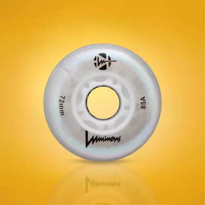 Świecące kółka Luminous LED 72 mm / 85A biała perła z brokatem (4 szt.)
