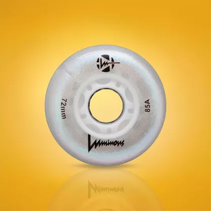 Świecące kółka Luminous LED 72mm/85a biała perła z brokatem (4 szt.)
