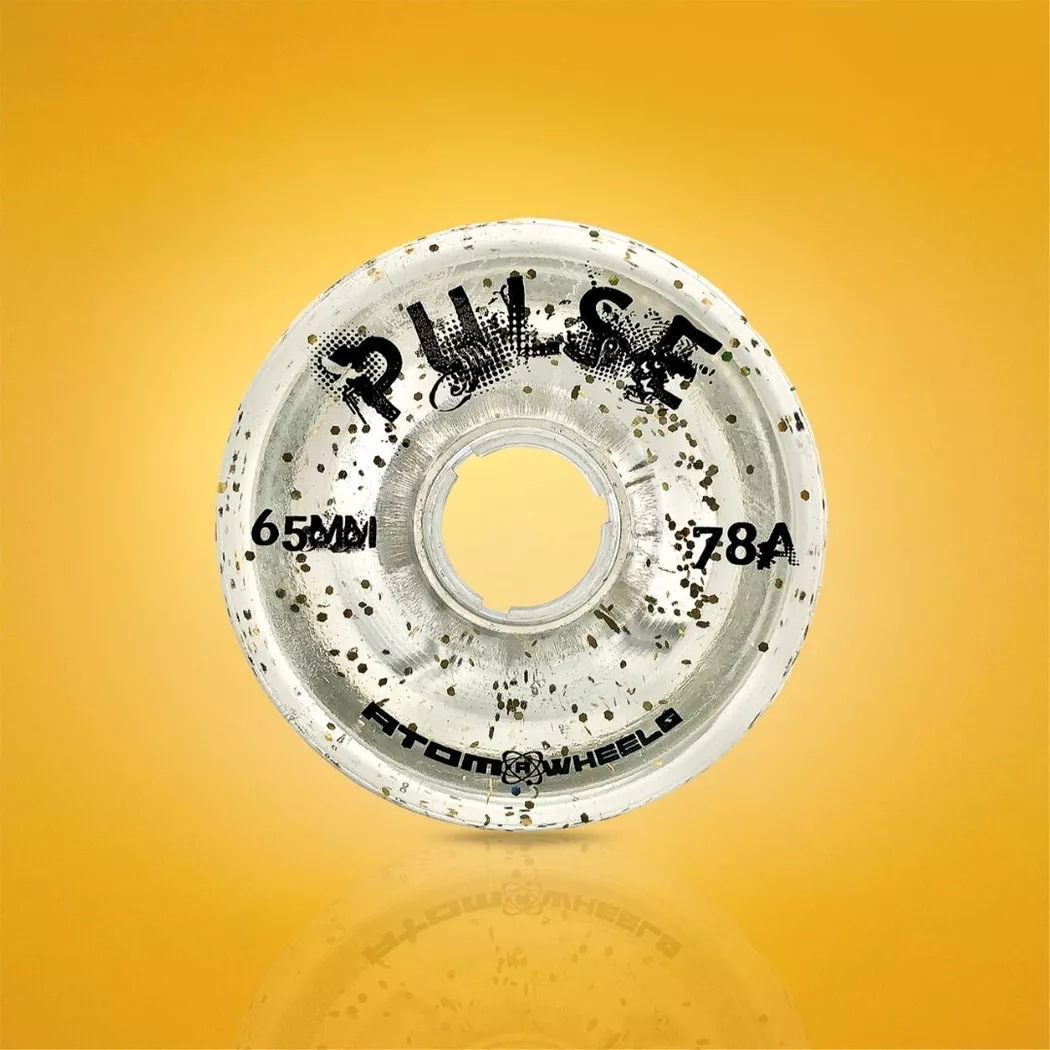 Kółka do wrotek Atom Pulse 65x37mm/78a przezroczyste z brokatem (4szt.)