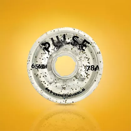 Kółka do wrotek Atom Pulse 65x37mm/78a przezroczyste z brokatem (4 szt.)
