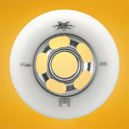 Kółka do rolek FR Skates - Metal Wheels białe 84mm/85a (4 szt.)