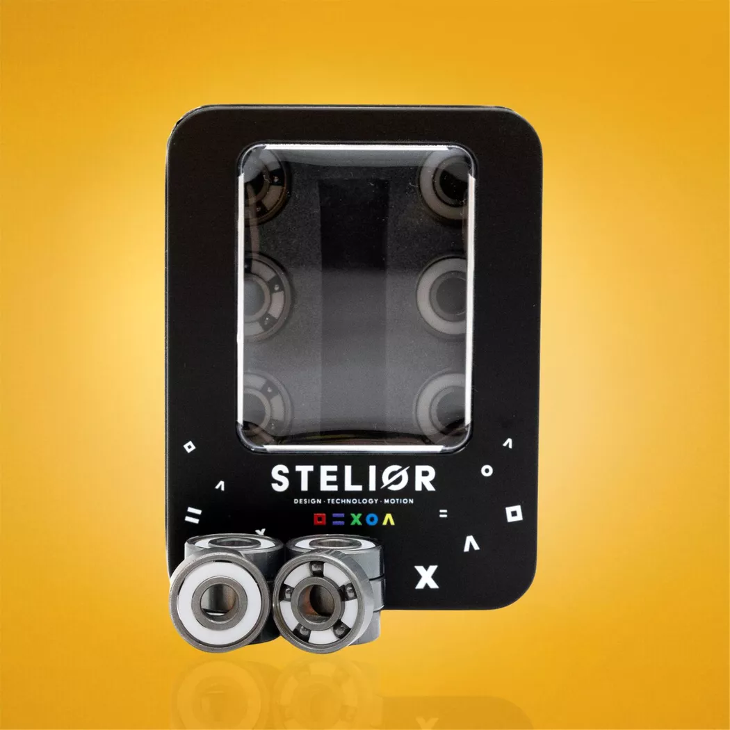 Łożyska hybrydowe 5-kulkowe tytanowe Stelior Black Ceramic do rolek (16 szt.)