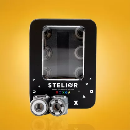 Łożyska hybrydowe 5-kulkowe tytanowe Stelior Black Ceramic do rolek (16 szt.)