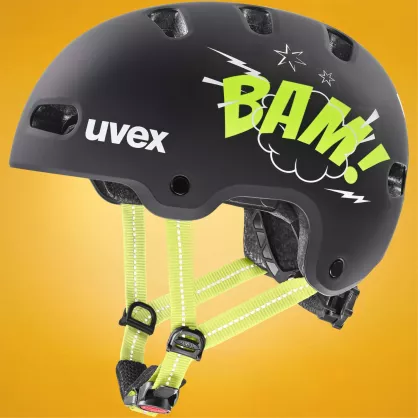 Kask dziecięcy Uvex Kid 4 Style czarno-limonkowy mat