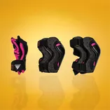 Ochraniacze dziecięce Rollerblade Skate Gear Junior 3-pak czarno-różowe
