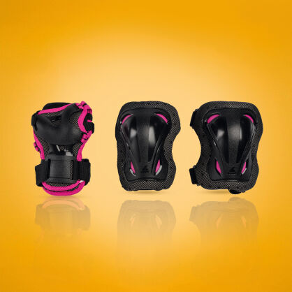 Ochraniacze na rolki dla dzieci – Ochraniacze Rollerblade Skate Gear Junior 3-pak czarno-różowe