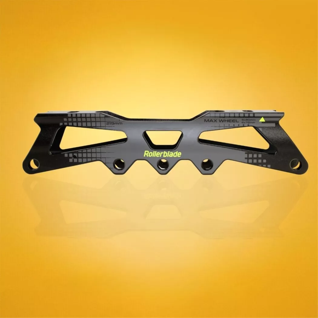 Szyny Rollerblade Apex 219mm 3x80mm/4x72mm 150mm ze śrubami czarno-limonkowe