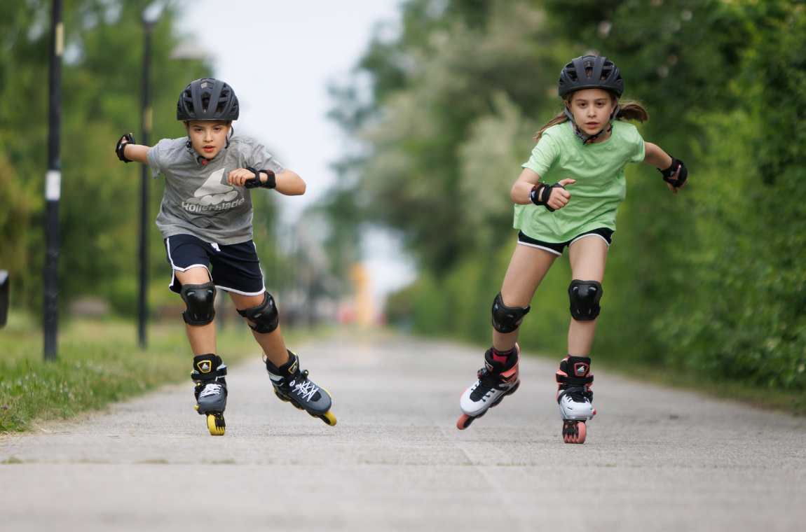 Rolki dziecięce Rollerblade Apex platynowo-koralowe