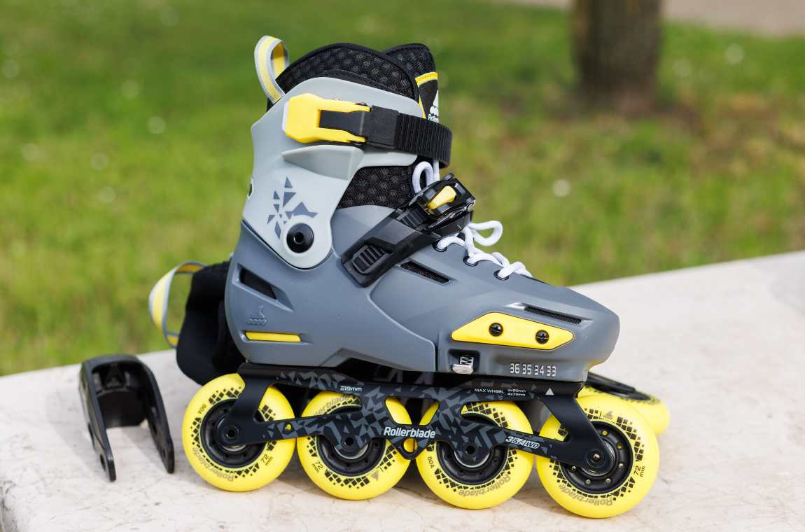 Rolki dziecięce Rollerblade Apex szaro-żółte