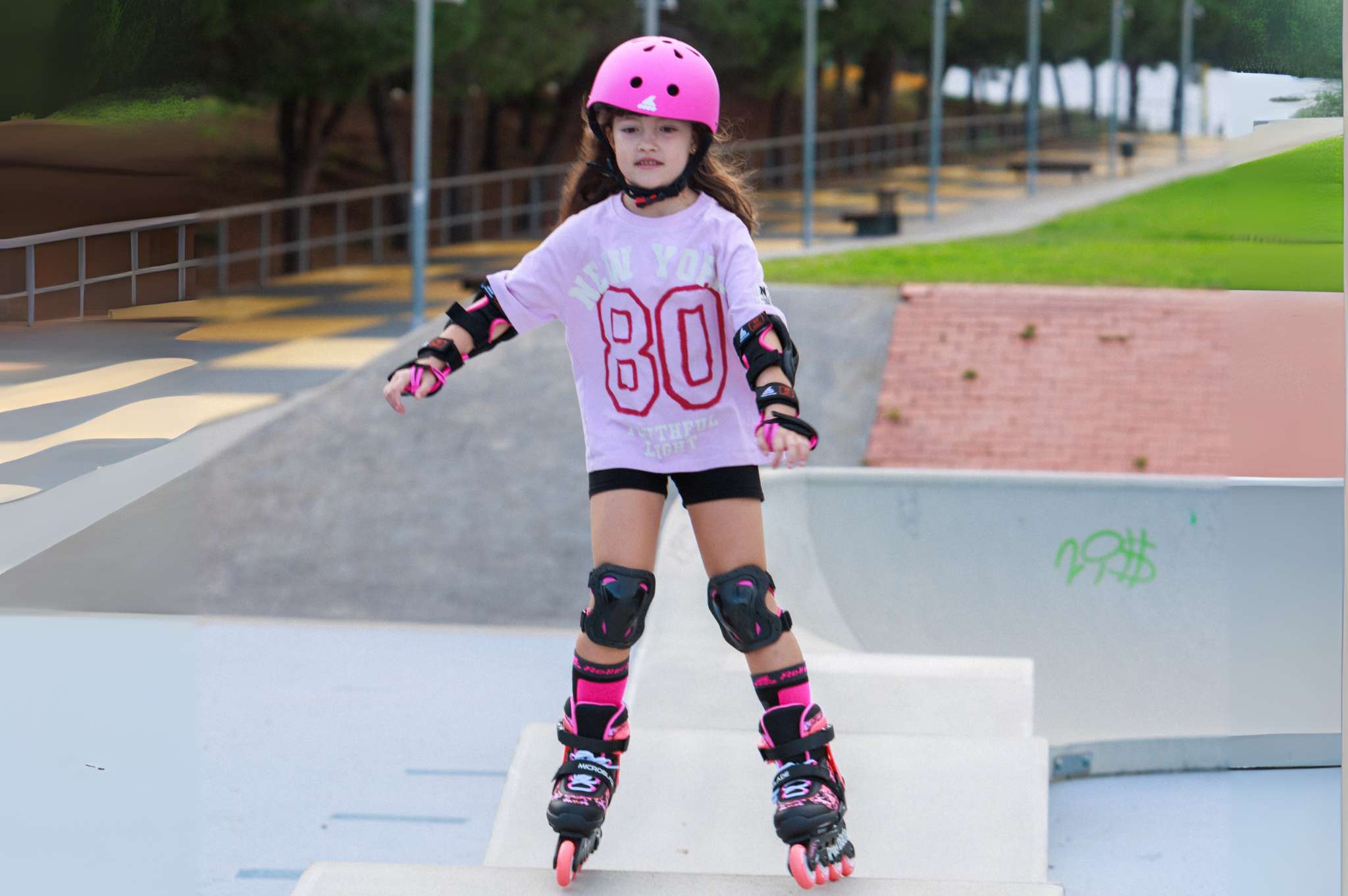 Rolki dziecięce Rollerblade Microblade SL czarno-koralowe