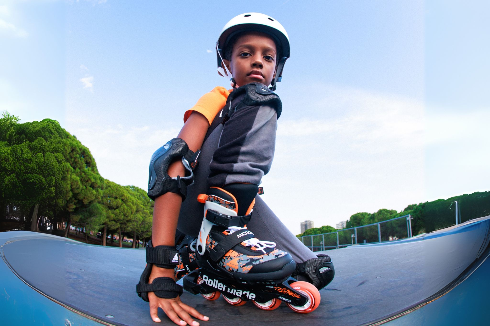 Rolki dziecięce Rollerblade Microblade SL czarno-pomarańczowe