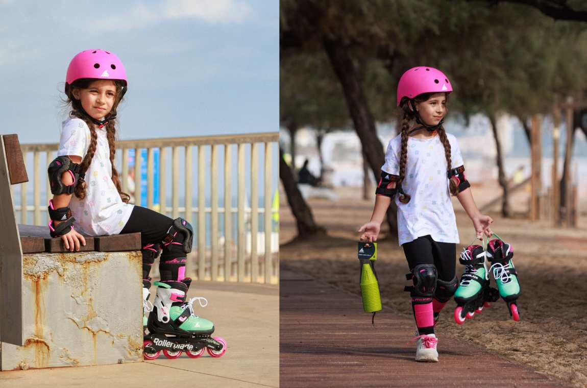 Rolki dziecięce Rollerblade Microblade XT czarno-miętowo-różowe