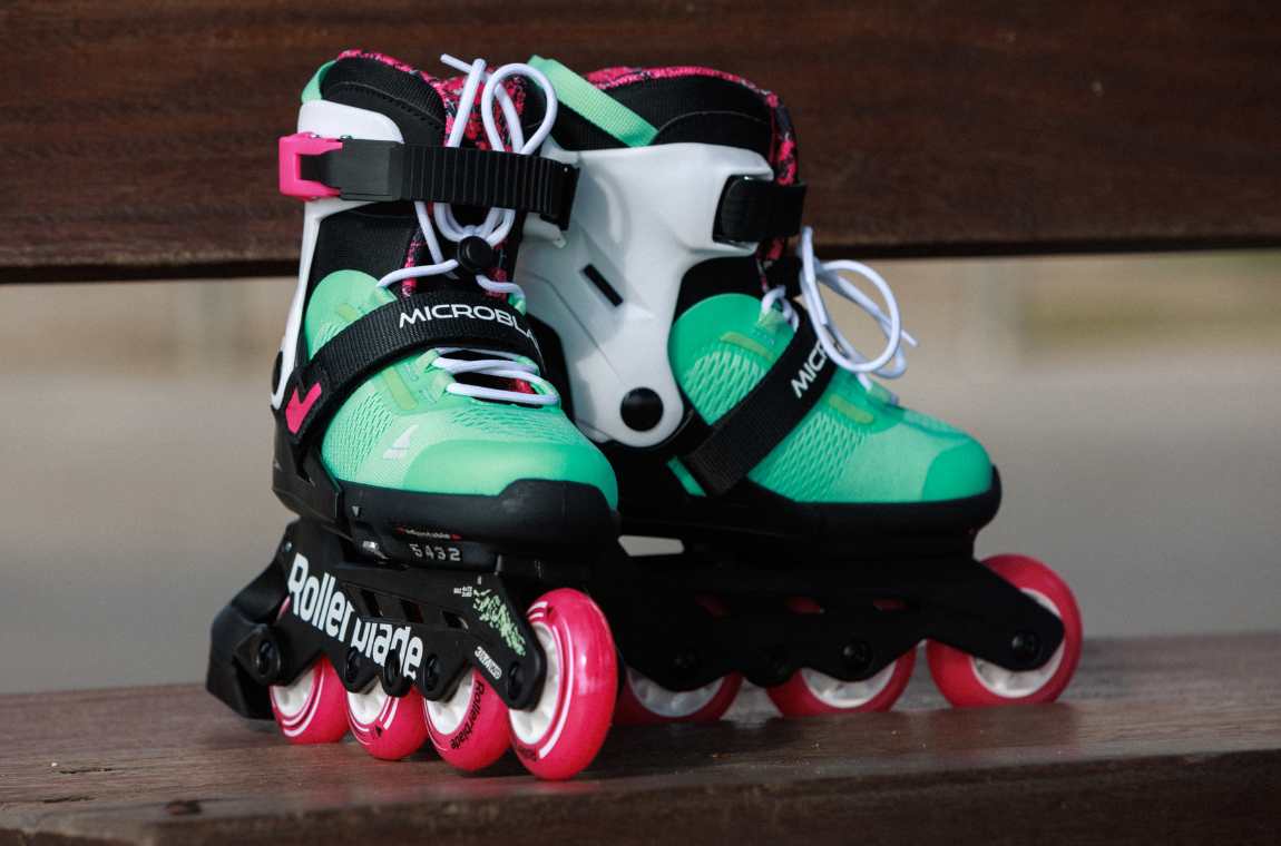 Rolki dziecięce Rollerblade Microblade XT czarno-miętowo-różowe